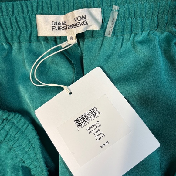 DIANE VON FURSTENBERG Bonnet Pant in Juniper Green | Size 10 - Picture 3 of 7